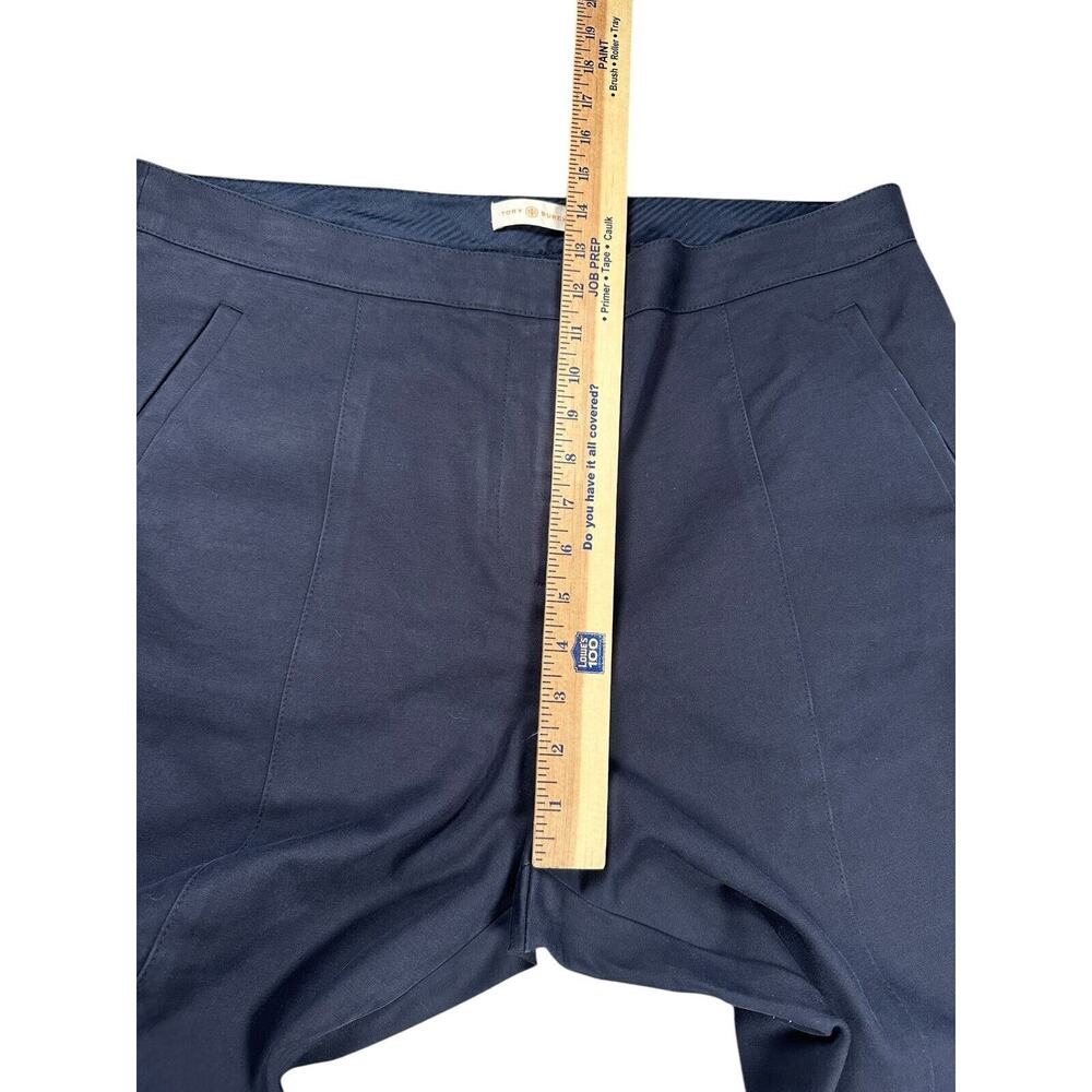 Tory Burch Vanner Cropped Pants Size 16 Navy Blue Cotton Casual Business - Picture 5 of 9